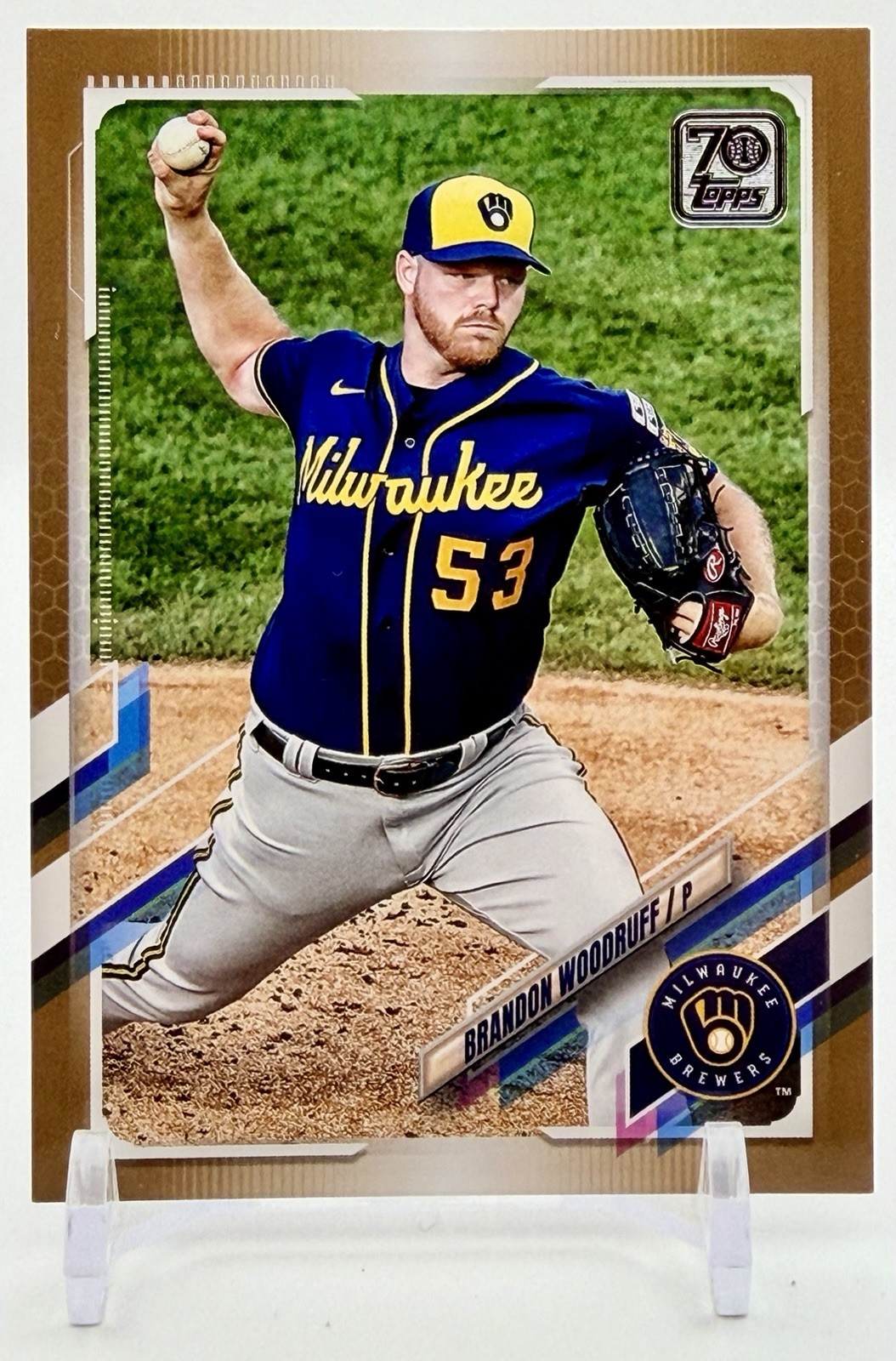 Brandon Woodruff 2021 Topps Gold 805/2021 Milwaukee Brewers #135 Series 2