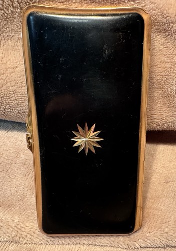 Vintage Midcentury 50s Stratton England Cigarette Stash Compact Case Starburst