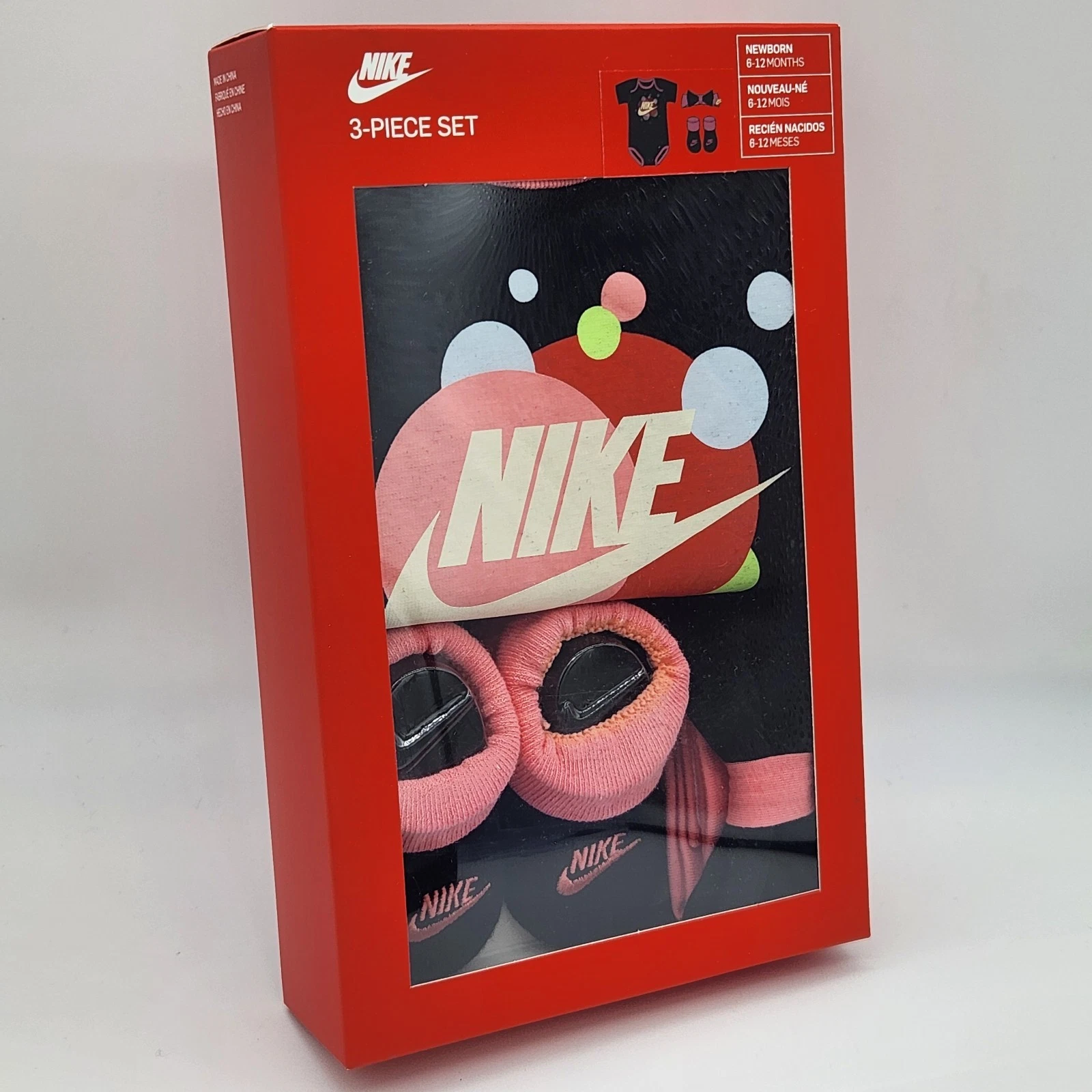 3 Pc Nike Baby Girls Outfit 6-12 Months Bodysuit Booties Headband Black Pink B60
Opens in a new wind