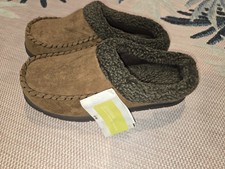 Slippers ULTRAIDEAS Men's Memory Foam Micro Suede W/Faux Fur Lining M 9-10 Tan