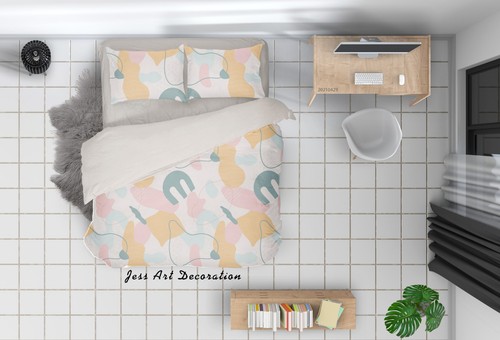 3D Abstract Graphic Pattern Quilt Cover Set Bedding Sets Pillowcases 7 - Foto 3 di 8