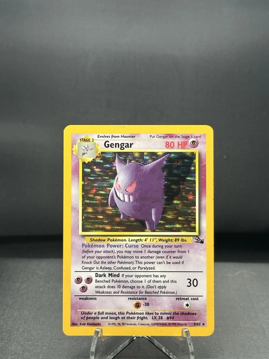 1995 gengar pokemon card Holofoil - Fossil [PPP] Dark Mind (30) If your opponent has any Benched Pokemon Gengar [1st Edition] #5 Prices