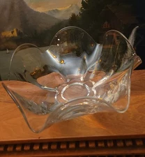 Vintage Duncan Miller Canterbury Clear Wavy Centerpiece Bowl Highly  Polished 
