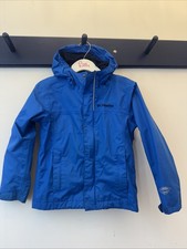 Columbia Omni-tech rain Hooded jacket kids size XXS 4/5 Blue