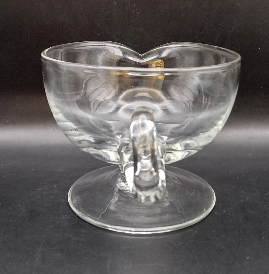 Clear Blown Glass Round Pedestal Gravy Sauce Dressing Boat Creamer Classic - Image 4 of 4