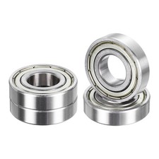 4Pcs R10ZZ 5/8" ID x 1-3/8" OD x 11/32" Height Z3 Ball Bearings, Silver Tone