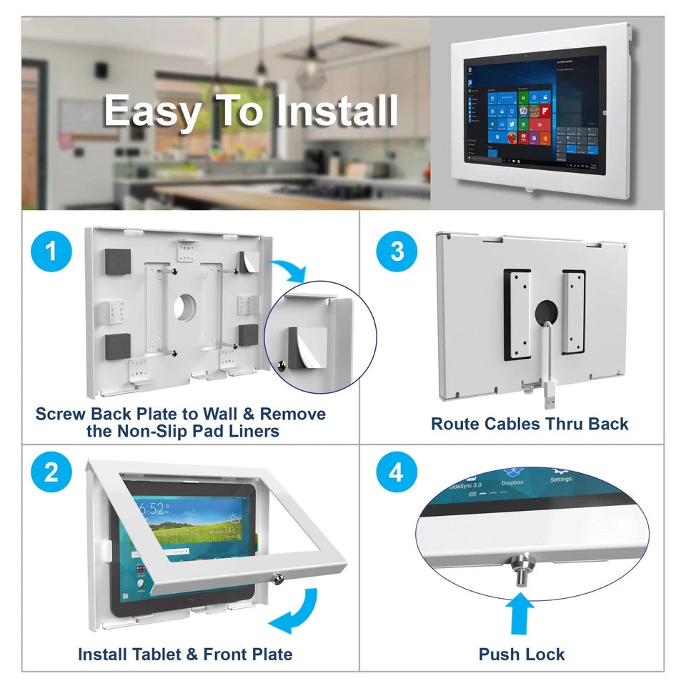 Locking Wall Mount Metal Enclosure for MS Surface Pro 3 4 5 6 7 - Kiosk, POS,... - Image 3 of 4