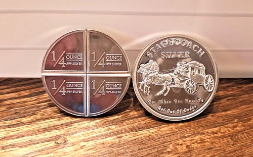 Lot of Two 1 oz Silver Rounds - Stagecoach Fractional  Brilliant Proofs