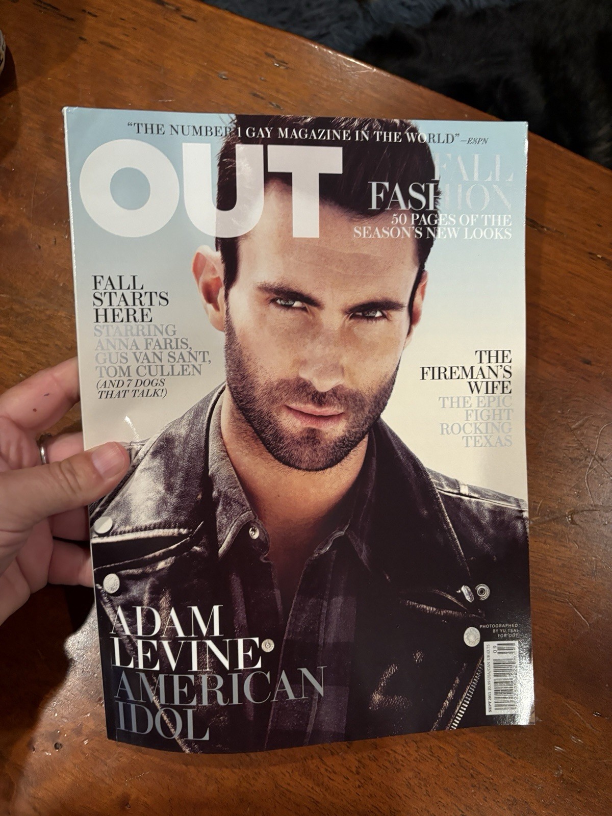 OUT Magazine September 2011 Adam Levine Fall Fashion Preview
