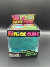 Nee Doh Nice Cube - Super Solid Squish  Blue - Brand New/Factory Sealed WOW