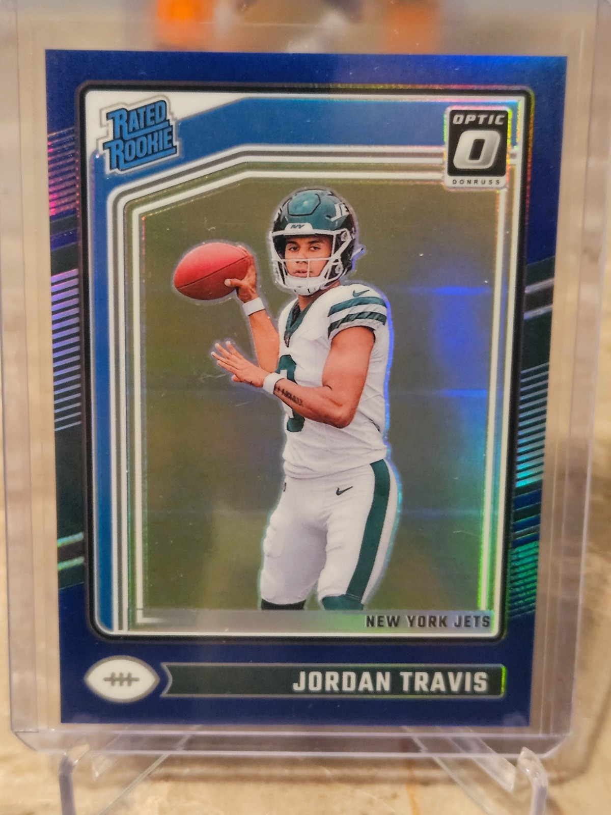 2024 Panini Donruss Optic - Rated Rookie Jordan Travis #260 Blue Prizm /199 (RC)