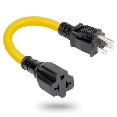 12AWG Heavy Duty Extender 15 Amp AC Plug to 20 Amp Adapter Cable 5-15P to 5-20R