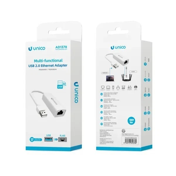 SCHEDA DI RETE USB CAVO ADATTATORE ETHERNET RJ45 USB LAN NETWORKING INTERNET - Immagine 2 di 4