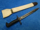 ORIGINAL VINTAGE US WW2 M1905/42 MILITARY M1 BAYONET AND SCABBARD MAKER UTICA