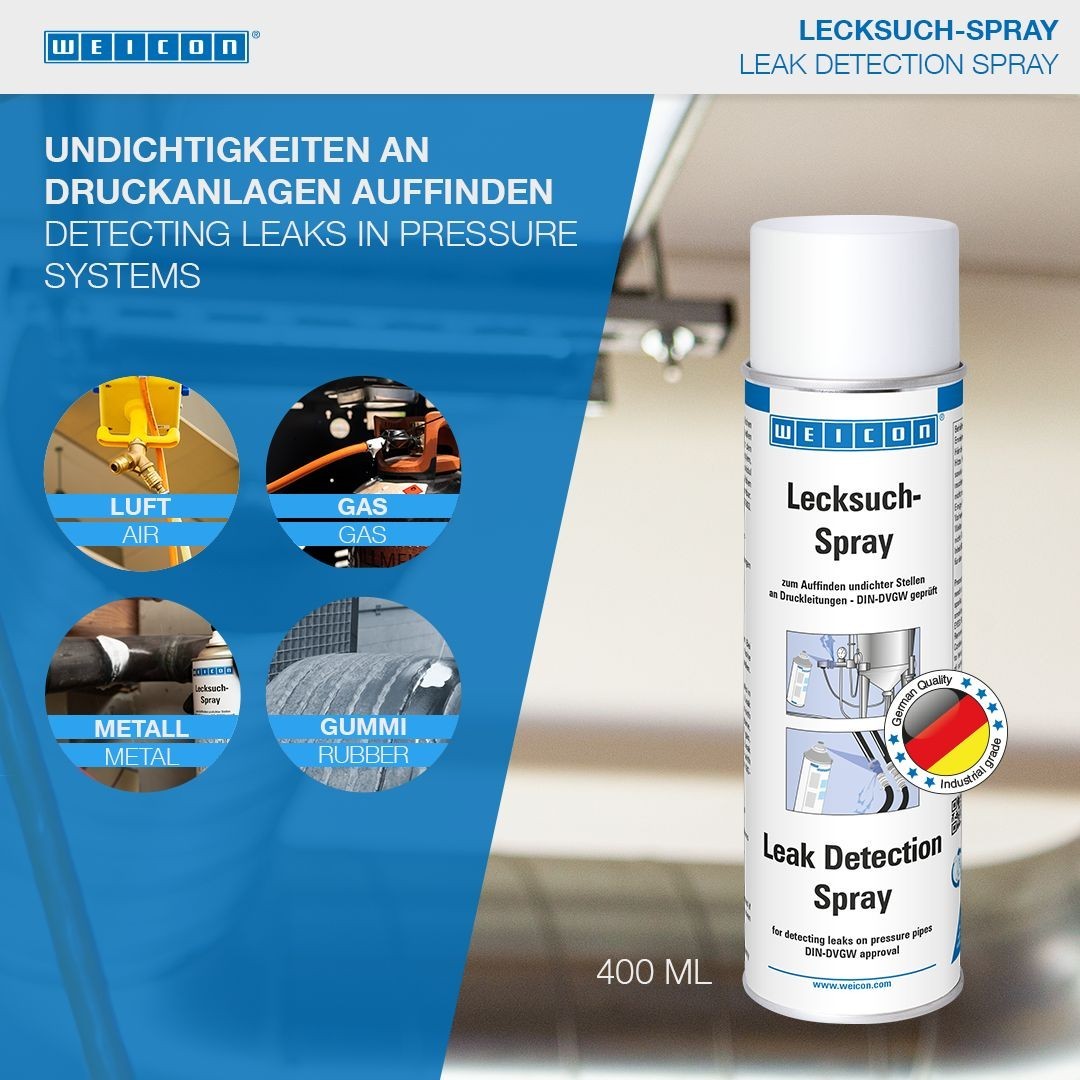 WEICON Lecksuch-Spray Undichtigkeiten an Druckleitungen auffinden 400 ml