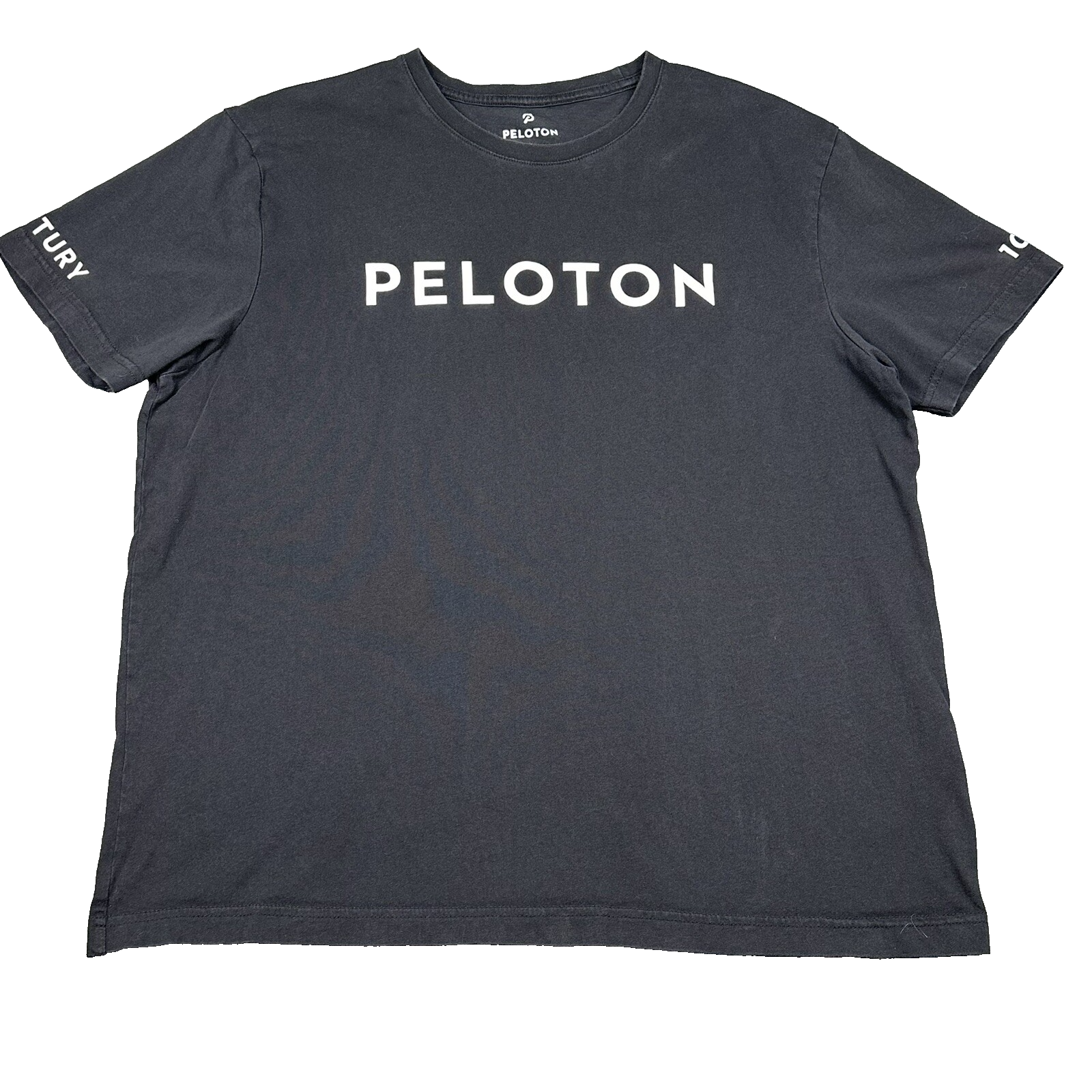 Peloton T-Shirt Mens Large Black Spellout Logo Short Sleeve Activewear Training