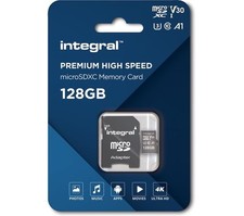 INTEGRAL V30 Class 10 microSD Memory Card w/ Adapter- 128 GB - NEW