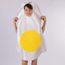 Costume d'Halloween en forme d'œuf au plat pour mascarade, carnaval, jeu de