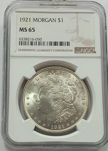 1921 Morgan Silver Dollar NGC MS 65