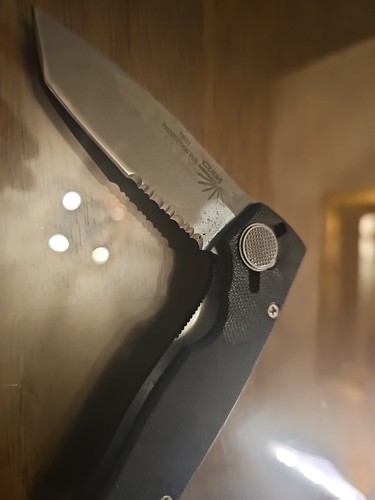 CUDA 1ST Production Run Combat Knife Camillus USA Folding Single Half Serr Blade - Picture 1 of 13