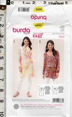 Misses' Tunic Burda Style Sewing Craft Pattern 6683 10-22 NEW! FREE SHIPPING!