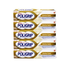 5 Pack - PoliGrip Super, Denture Adhesive Cream, Extra Care - 2.2 oz Each