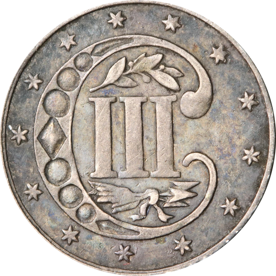 Tres (3) centavos de plata 1862 Foto 2 de 2