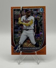 Ronald Acuña  Jr /25 2025 Bowman Chrome Baseball Orange Mojo Refractor SSP ATL