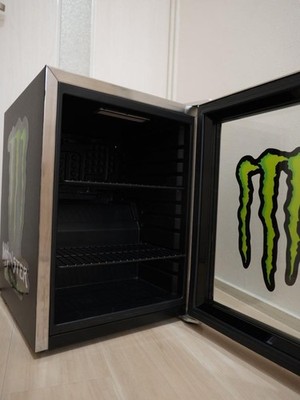 Monster Energy Custom Glass Door Mini Fridge with LED Light – 2019