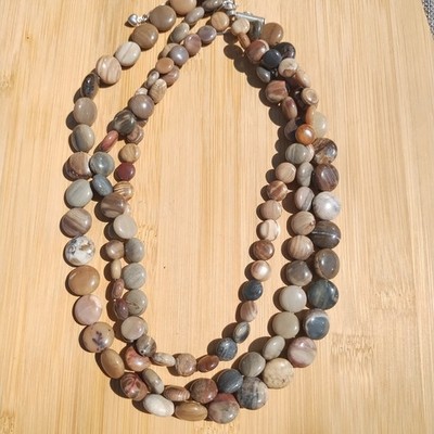 Jay King DTR mine finds 3 Strand Jasper necklace 925 Sterling Silver Very beaut