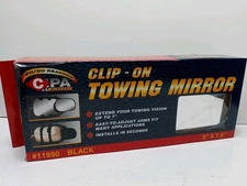 CIPA Clip-on Towing Mirror 11950 Black. Extend Vision Up To 7 "   5"x7.5" NEW