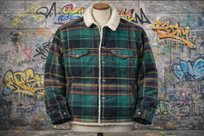 Levis Sherpa Trucker Jacke Herren X-L Vintage Fit kariert Holzfäller sehr guter Zustand 🔥🔥