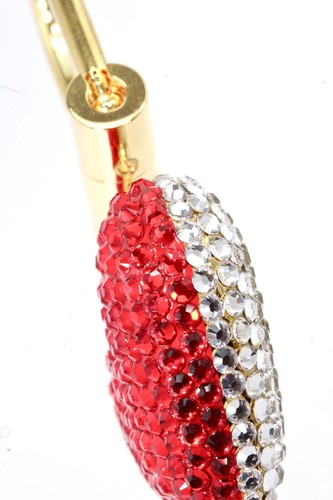 Red Heart Key Rings Crystallized with Swarovski Crystals Easy Tension Closure - Picture 12 of 44