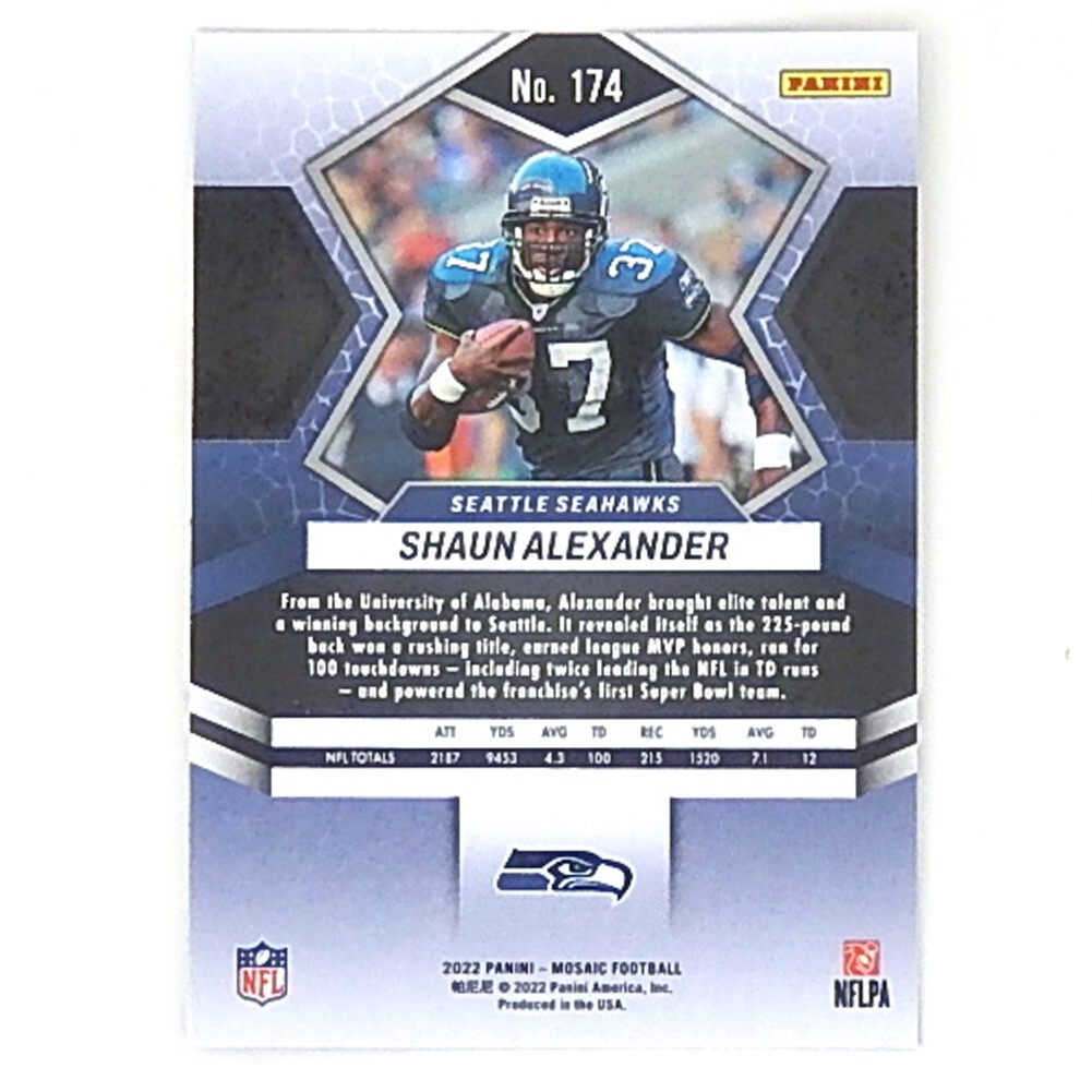 2022 Panini Mosaic Football Shaun Alexander Seattle Seahawks NFL Card