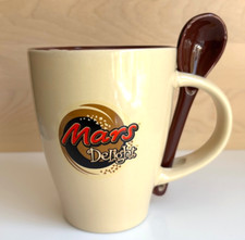 Seltene Mars Delight Retro Schokoriegel Tasse & Löffel Vintage Kaffee Tee Tasse