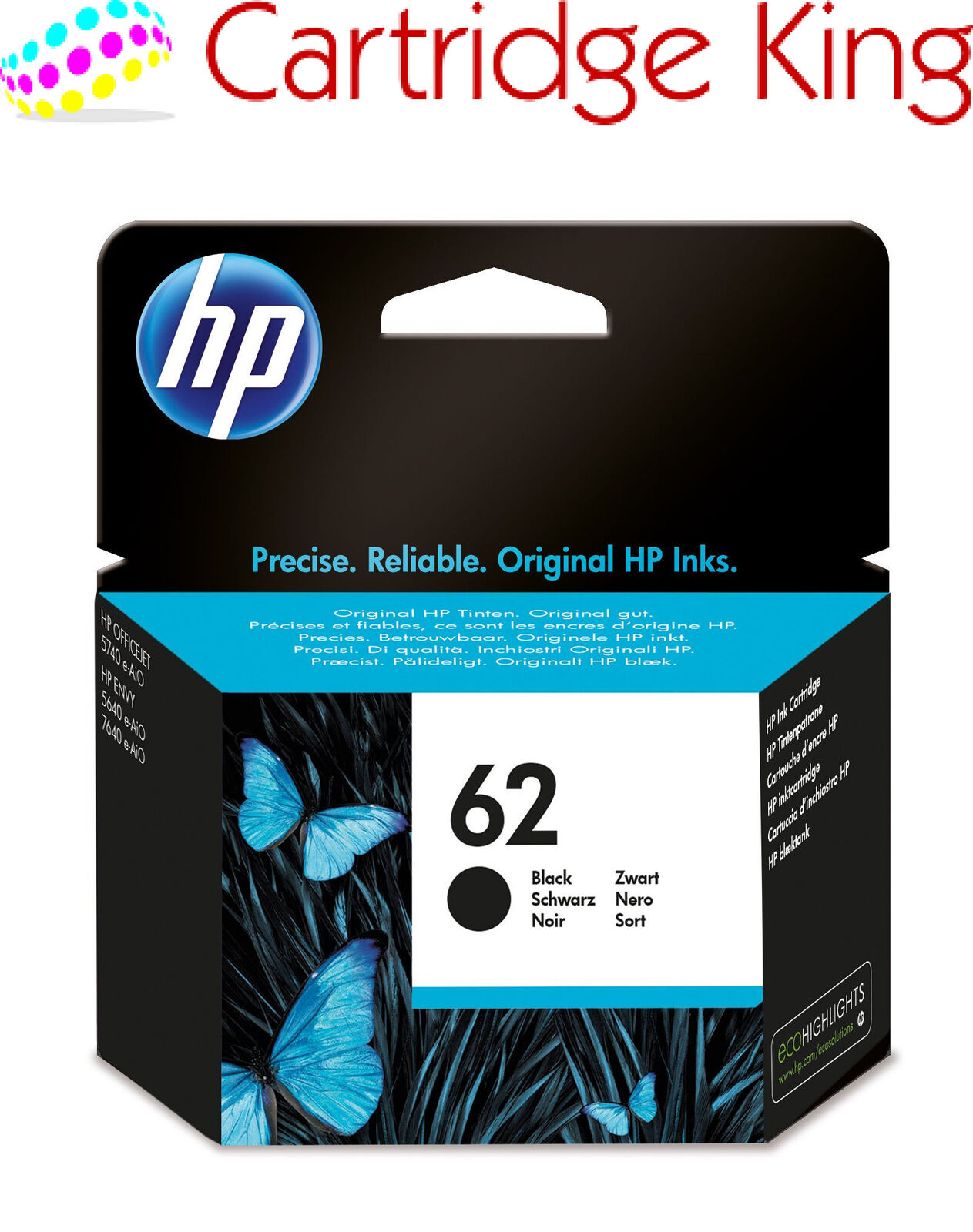 Original HP 62 Standard Black Cartridge for HP Envy 5660 e-All-in-One printer