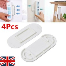 4x WALL Self Adhesive Power Strip Holder Fixator Socket Cable Fixer Rack UK