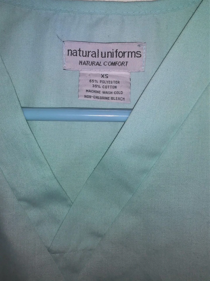 NATURAL UNIFORMS Nurse Womens Scrub Top SIZE XS Light Teal Color Blouse - Image 3 of 3