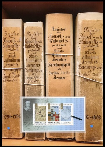 SWEDEN, 2018 National Archives Collector Sheet with Mini Sheet of 3 stamps MNH - 第 1/2 張圖片