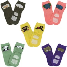 Wrapables Animal Fun Non-Skid Baby Socks (Set of 5)