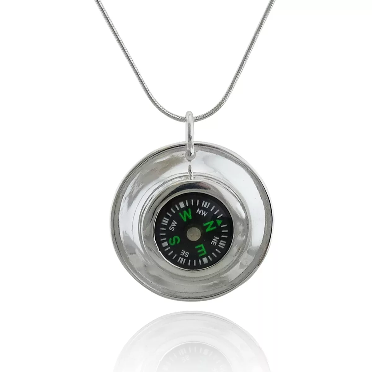 Sterling silver working compass best sale pendant