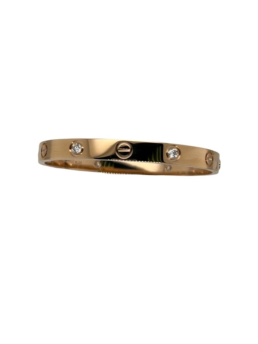 Cartier Love Bracelet 4 Diamond 18k Rose Gold Size 16 eBay