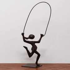 Bronze sculpture by Gerardo Fernandez: Camila jumping rope- 149