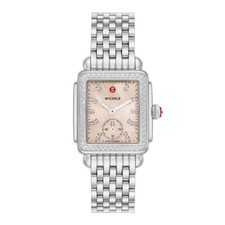 MICHELE DECO MID DIAMOND APRICOT MOP DIAL STAINLESS STEEL WATCH MWW06V000131