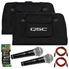 QSC K12TOTE K12 Tote Bags Pair  Microphones  XLR Cables and Ties