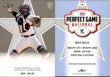 MAX SOLIZ 2020 LEAF PERFECT GAME NATIONAL SHOWCASE ROOKIE CARD #168