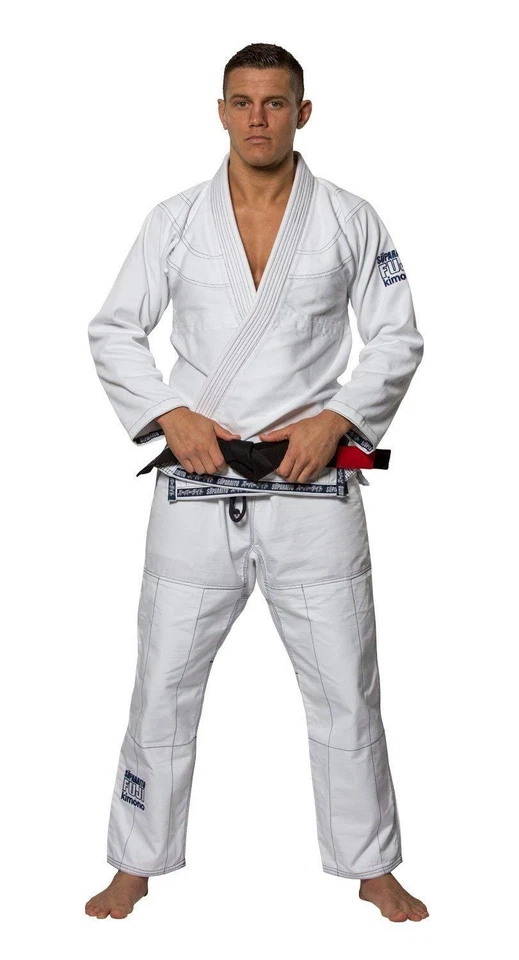 Fuji Suparaito Super Lightweight Mens Brazilian Jiu-Jitsu BJJ Gi - White w Navy - Image 2 of 4