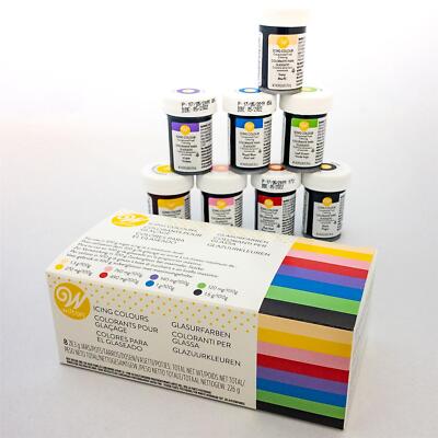 Wilton EU Icing Color SET 8 x 28g Gelfarben Lebensmittel Farbe Paste für Fondant
