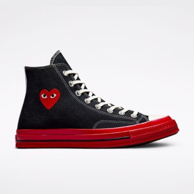 COMME DES GARCONS CDG PLAY CONVERSE RED SOLE BLACK HI UNISEX AZ-K124-001-1