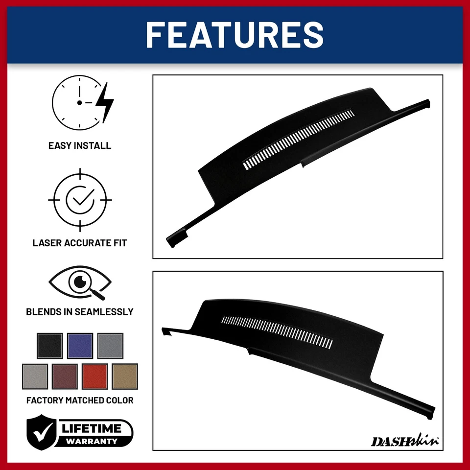 DashSkin Molded Dash Cover for 88-94 Silverado Sierra & GM Trucks in Black - Image 4 of 4